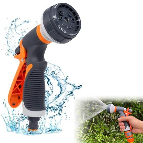 Gartenschlauch Spritzpistole, Gartenbrause, Gartenspritze, Hochdruckdüse Für Gartenschlauch Anschluss 8 verstellbare Muster, für Autowäsche, Haustierdusche, Gartenarbeit, Bewässerungspflanzen