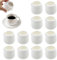 Gobesty 12 Pcs Small Milk Jug, White Ceramic Mini Milk Jug, 110ml Mini Creamer Jugs Without Handle Sauce Jug, Mini Fingerprint Creamer Pitcher for Coffee Milk Creamer and Sauces
