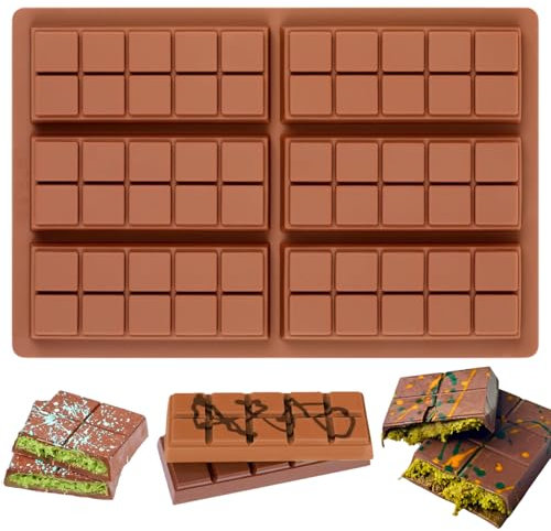 Stampo per cioccolatini, in silicone, per 6 pannelli, stampo per cioccolato profondo, senza BPA, per cioccolatini, cioccolatini