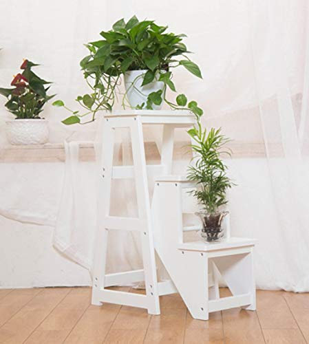 OZBMA Tabouret d'échelle Pliant à 3 marches, chaises d'escalier, escabeau en Bois Massif, escabeaux de Placard, escabeaux d'escalade Multifonctions d'intérieur (C)