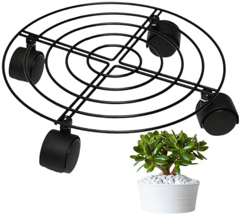 Stand Plant with Wheel - rodante de Planta,Round Multifuncional Drining Botser | Carro de Flores de Servicio Pesado Carro de Flores, Motor Deslizante para jardín, Patio, 10.63x10.63x2.36 Pulgada