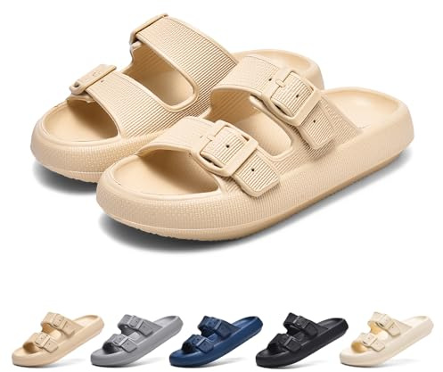 GemChve Zapatillas Mujer Hombre Verano, Casa Suaves Antideslizantes Chanclas de Baño Unisex, Nube Cómodas para Piscina Playa y Ducha Secado Rápido Interior y Exterior 35-46 EU