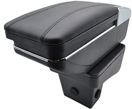 QFJFBGGH Accoudoir Central Console pour Suzuki pour Vitara 2015-2019 Boîte De Rangement Accoudoir Contenu Accoudoir Rotatif Cendrier en Cuir Noir Voiture Accoudoirs(Fil Noir)
