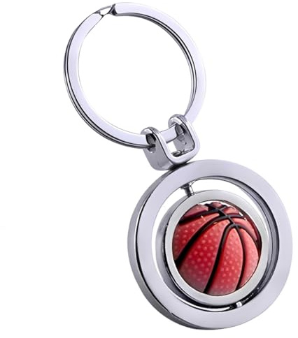 GONZTEL 1 Stück Rotatable Basketball Keychain in 3D Design, Sport Gift Idea (Keychain Basketball)