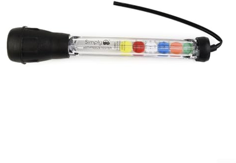 Tester antigelo per auto e furgoni, punto di congelamento del liquido refrigerante con tavolo di facile lettura, lampadina in gomma e dischi galleggianti a 6 colori, compatibile con glicole etilenico