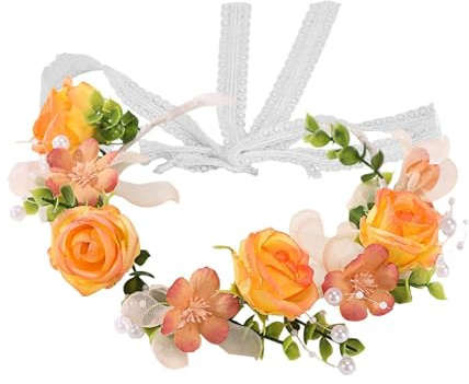 Ros Huvudprydnad Realistisk Flickhuvudbonad | Ros Håraccessoarer Blomster Huvudprydnad För Födelsedag, Kommunion, Helgdag, Festival, Tillställning, Firande, ,