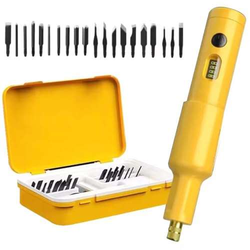 SUZLAZYR Outils électriques pour la Sculpture sur Bois Machine à Graver Le Bois 40 W Ciseau électrique Coupe-Bois avec 20 Lames de Rechange pour Le Travail du Bois Bricolage | 1