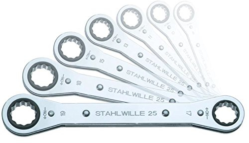 Stahlwille 96411302 Ratschenringschlüssel-Satz in Rolltasche mit Klettverschluss
