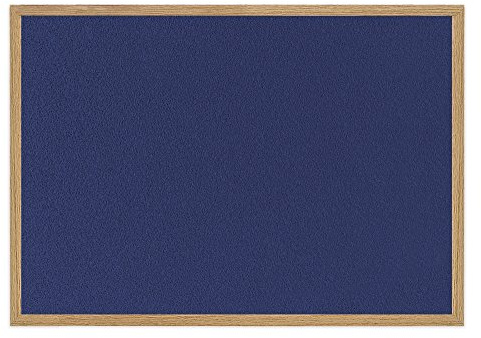 Bi-Office Earth - Notice Board, Blue Felt Board with Oak Finish Frame, 240 x 120 cm