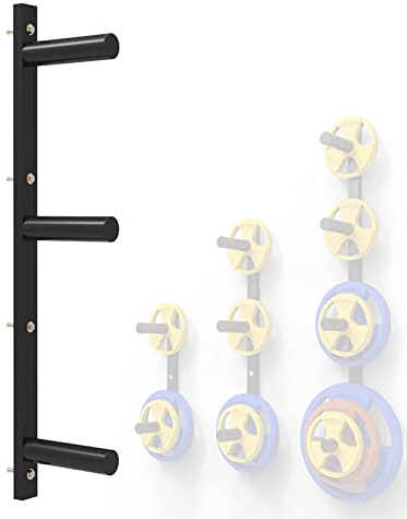 AHDFY HantelscheibenstäNder 50mm, Hantelablage Hantelständer zur Wandmontage, Olympisches Hantelregal, Stahl - Kurzhantelständer, Langhantelständer, Bis 448 kg Belastbar, Platz Sparen,3 stangen