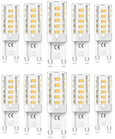 Bonlux Lampadina G9 LED Luce Naturale, Lampadine G9 Dimmerabile 4W Equivalente Alogena 40W 4000K Lampadine LED G9 AC220-240V 10Pcs