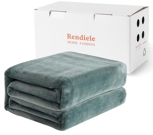 Rendiele Sofaüberwurf Decke Warme Kuscheldecke, Superweiche Sofadecke 125x150cm als Couchdecke Warm Blanket für Winter, Grün