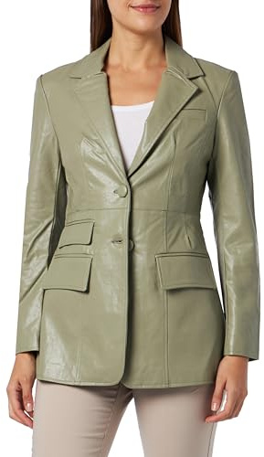 nelice Dam Blazer av konstläder 29026788-NE01, grå oliv, S, Grå oliv, S