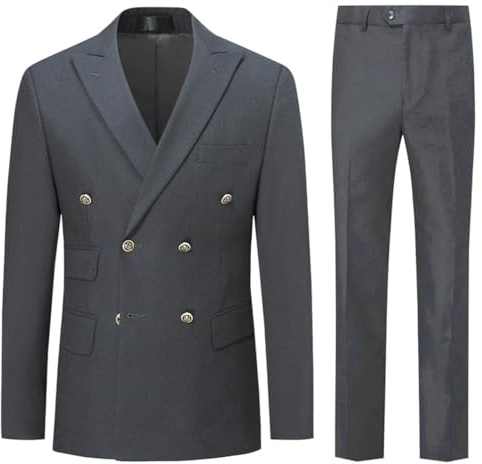 Allthemen Costume Homme 2 Pièces Double Boutonnage Blazer Pantalon Formal