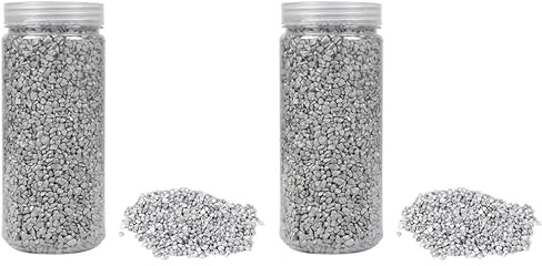Heku 30332-23: Silver Decorative Granules 750 g in Resealable Tin (Pack of 2)