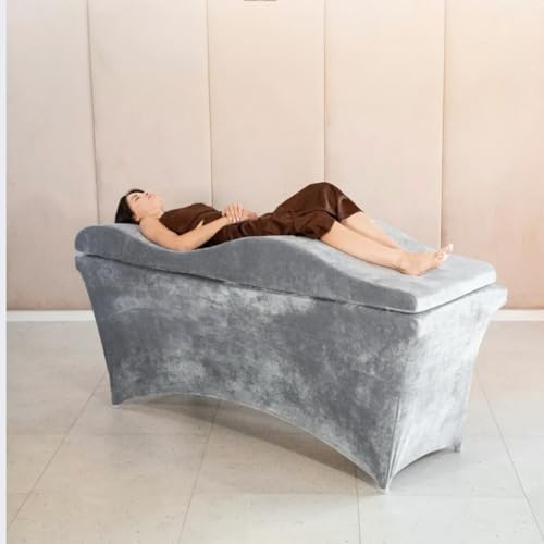 Untitled Wave Matelas en Mousse à mémoire de Forme 190 x 70 cm pour Table de Maquillage, Table de Massage, avec Housse en Velours, Gris Acier