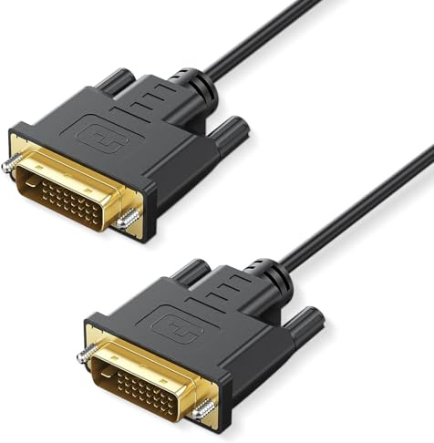 Critin DVI to DVI Cable, DVI-D 24+1 Gold Plated Cable, Support High Resolution 2560x1600 1080P for Gaming, DVD, Laptop, PC, Display