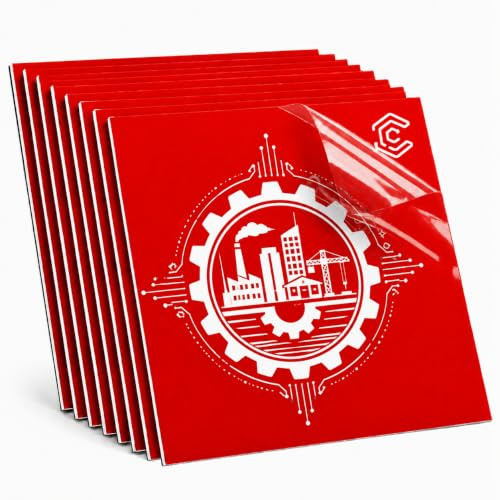 Creatorally Plaque Acrylique pour Gravure Laser, Plaque Plexi Couleur 30x30 cm 1,3mm, Plastique à Graver Bicouche 8 Feuilles Matériau Laser pour Signalétique Décoration (Blanc sur Rouge)