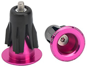 Bouchons d'extrémité de guidon de vélo en alliage d'aluminium pour montagne et route (rose)
