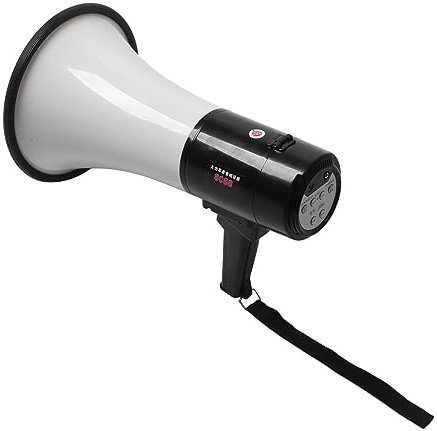 Asixxsix Bärbar Megafon Bullhorn, 40W Högtalare med Inspelning Av Uppspelning och Laddningsbart Batteri, Lätt Handhållen Design för Utomhusreklam, Hökning och Samhällsevenemang
