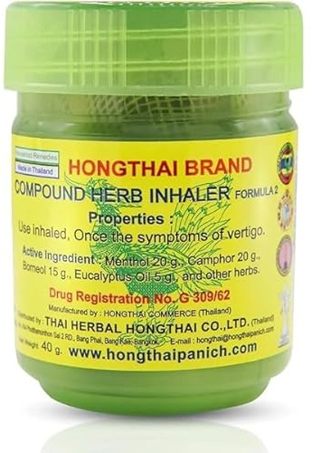 Diffuseur Portable Hongthai Green 5g - Stick Aromathérapie Menthol Eucalyptus Inhalateur Hong Thai - Parfum Ambiance Naturel Thaïlande - Fragrance Herbes