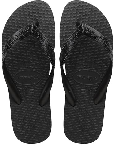 Havaianas - Top Color, Bequeme, Robuste und Leichte Badelatschen, Rutschfeste Sohlen, Unisex Erwachsene, Schwarz, 39/40 EU