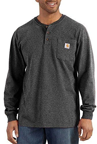 Carhartt Chemise de Travail Henley à Manches Longues pour Homme, Carbone, XXL