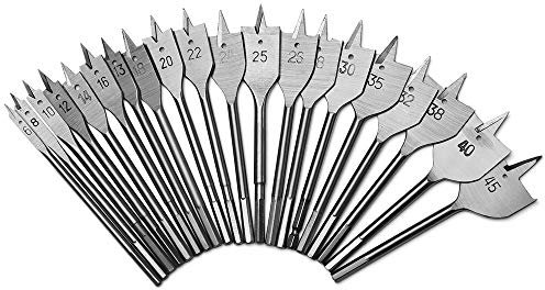 1pcscs 6-55mm Conjuntos de herramientas de carpintería duraderas Taladro plano Taladros planos largos de madera de acero de alto carbono Brocas de pala para carpintería-45mm - 1PCS