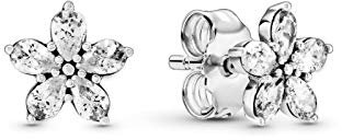 Sterling silver snowflake earrings Pandora, Silver