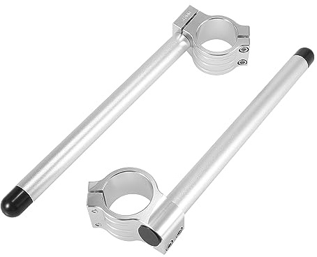 Motoforti 1 par de 43 mm para manillar de motocicleta, con clip en tono plateado