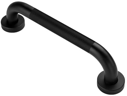 Badrumssäkerhetshandtag 40 cm matt svart finish tillverkad av rostfritt stål