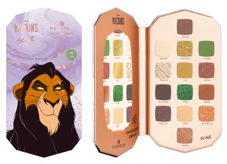 essence Disney Villains Scar eyeshadow palette, Lidschatten, Nr. 03, Mehrfarbig, 14 Farben, langanhaltend, vegan, ohne Mikroplastikpartikel, Nanopartikel frei, ölfrei, 1er Pack (11.2g)