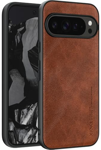 X-level für Google Pixel 9 Pro XL Hülle, PU Leder Handyhülle [Earl 3 Series] Weich TPU Bumper Stoßfest Dünn Kratzfest Schutzhülle Kompatibel mit Pixel 9 Pro XL 5G Case - Braun