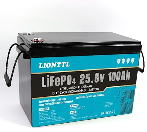 Batterie a lunga durata,Batteria LiFePO4 da 24 V (25,6 V) 100 AH,