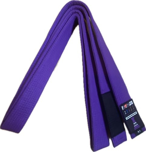 OSS - Brazilian Jiu-Jitsu Belt 100% Cotton Durable BJJ Belt IBJJF Approved Adult’s Size (Purple, A1), Purple, A1