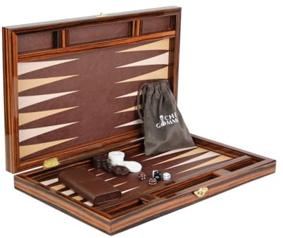 Juego de backgammon de cuero con diseño real de 24 pulgadas