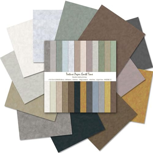 24 Sheets Boho Pattern Paper Set, 12x12 Inch Coloured Double-Sided Decorative Craft Paper for DIY Art Card Making Scrapbook Photo Frame Decor Gift Decoration, 24 Designs (D)