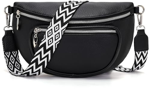 Snmoec bauchtasche damen schwarz umhängetasche damen mittelgroß crossbody bag Passende Handytasche schöne bauchtasche handtasche mittelgroß