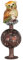 Christbaumspitze Glas Eule und Florale Ornamente 28cm mundgeblasen handbemalt - Weihnachtsbaumspitze Braun matt mit Waldeule und Glitzer Pflanzenmuster - Tannenbaumspitze mit Figur & Motiv