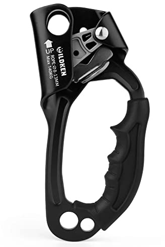 WILDKEN Climbing Hand Ascender Outdoor Mountaineering Tree Arborist Climbing Rappelling Equip Hand Ascender for 8-13MM Rope Left Right Hand Ascender