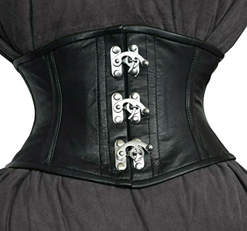 iiffii Corset Strong Corset pour femme avec bandes de fermeture souples en acier inoxydable - Taille : 34 à 50, Noir , 40 cm