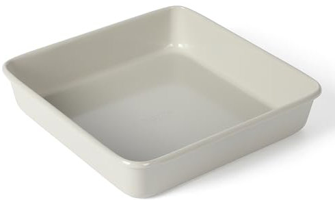 Martha Stewart Gallen 9 Inch Square Nonstick Carbon Steel Cake Pan – Cool Grey, Durable Bakeware for Even Baking and Easy Release