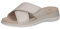 CAPRICE Damen Pantoletten aus Leder mit Klettverschluss, Beige (Pearl Nappa), 41 EU
