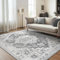 GENIMO Grau Teppich 120x170CM Vintage Wohnzimmer Teppich Kurzflor Rutschfester Schlafzimmer Teppiche waschbar Teppiche für Esszimmer Büro