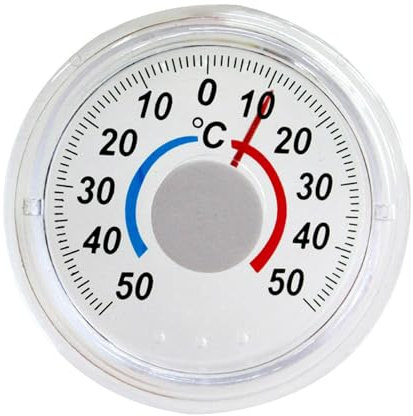 Thermomètre de fenêtre extérieur autocollant pour portes et fenêtres - Thermomètre transparent de -50 ° à +50 °C pour la maison, l'école, le bureau, la serre, la véranda (transparent)