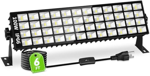 100W LED Shop Light, 14000LM 6000K Plug in Garage Light IP66 Waterproof