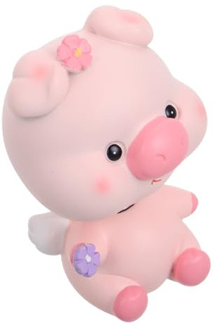 INOOMP Adorno Coche Interior Cerdito Bobblehead Decoración Versátil para Escritorio Salpicadero y Toppers Tartas Decoración Hogar y Oficina