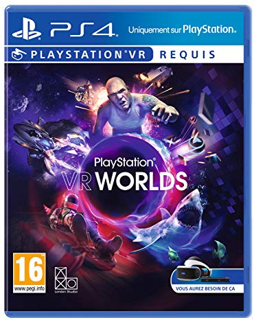 Sony, VR Worlds PS4, 1 Joueur, Version Physique avec CD, En Français, PEGI 16+, Jeu pour PlayStation 4 VR