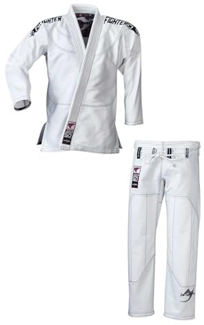 Ju-Sports Ju-Jutsu Anzug Pearl Fighter 2.0 JJIF approved A2 I Extra leichter Jujutsu Anzug fürs Fighting I BJJ Gi Herren mit tollem Finish I 100% Baumwolle