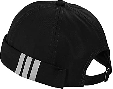 CLAPE Docker Cap for Men Brimless Hats Sailor Fisherman No Visor Cap Rolled Cuff Harbour Hat Casual Skull Caps, Black